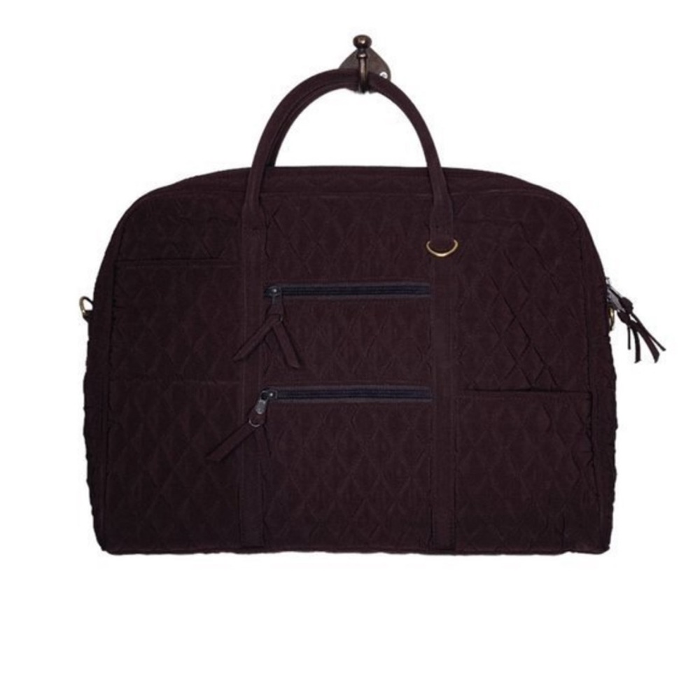 Vera Bradley Quilted Brown Microfiber Computer Laptop Bag Commuter 🤍